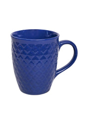 VON CASA Ceramic Coffee Mug - 320 Ml, Blue & Engrabed - MARKET 99