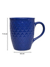 VON CASA Ceramic Coffee Mug - 320 Ml, Blue & Engrabed - MARKET 99