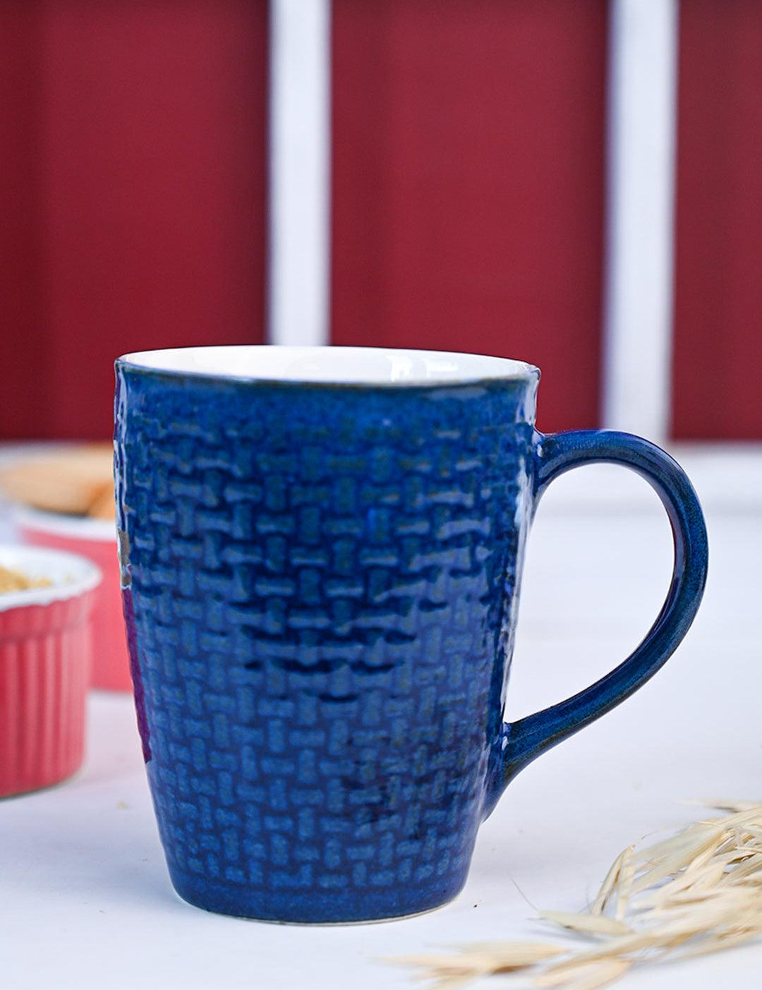 VON CASA Ceramic Coffee Mug - 320 Ml, Blue - MARKET 99