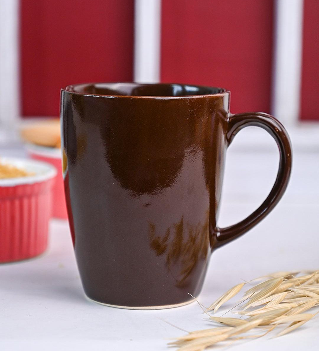 VON CASA Ceramic Coffee Mug - 320 Ml, Brown - MARKET 99