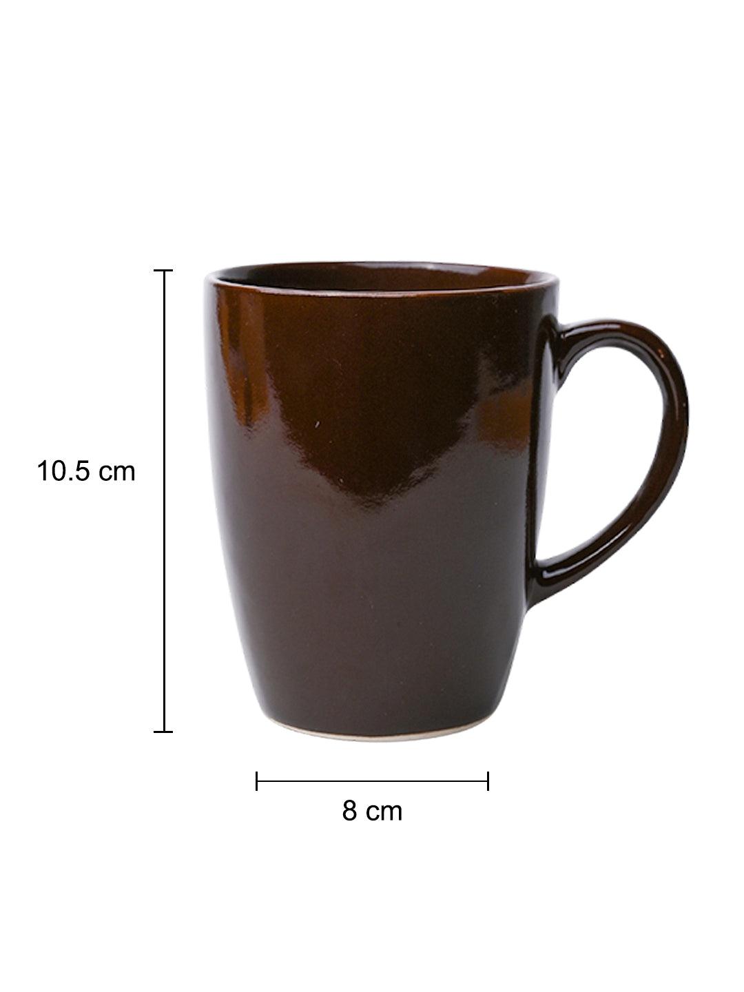 VON CASA Ceramic Coffee Mug - 320 Ml, Brown - MARKET 99