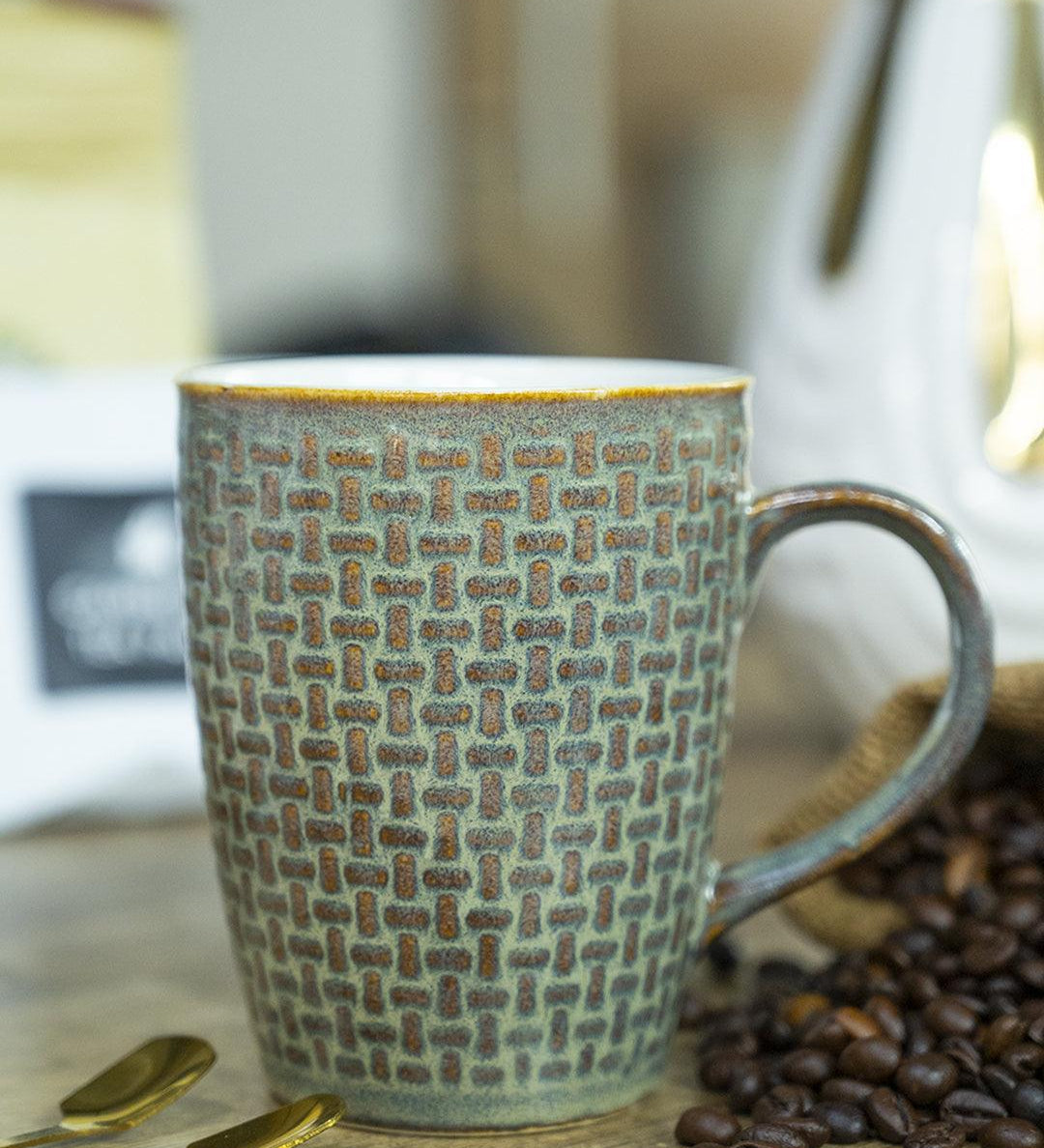 VON CASA Ceramic Coffee Mug - 320 Ml, Dull Brown - MARKET 99