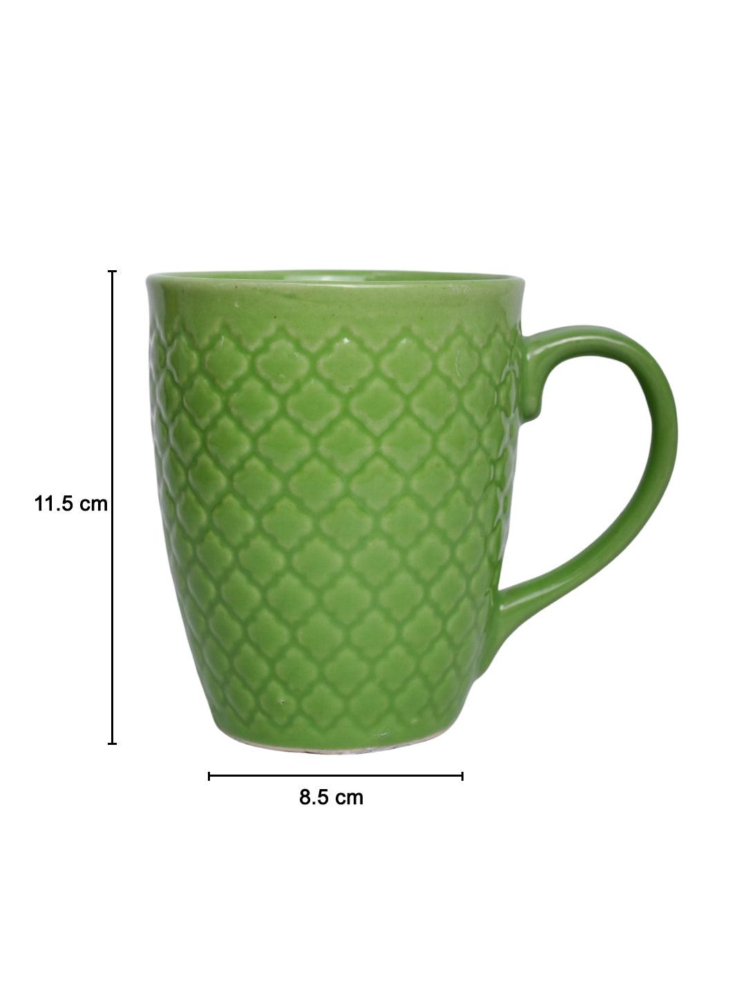 VON CASA Ceramic Coffee Mug - 320 Ml, Green - MARKET 99