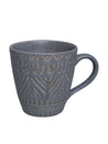 VON CASA Ceramic Coffee Mug - 320 Ml, Light Blue & Engrabed - MARKET 99