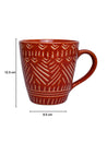 VON CASA Ceramic Coffee Mug - 320 Ml, Red & Engrabed - MARKET 99