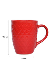 VON CASA Ceramic Coffee Mug - 320 Ml, Red - MARKET 99