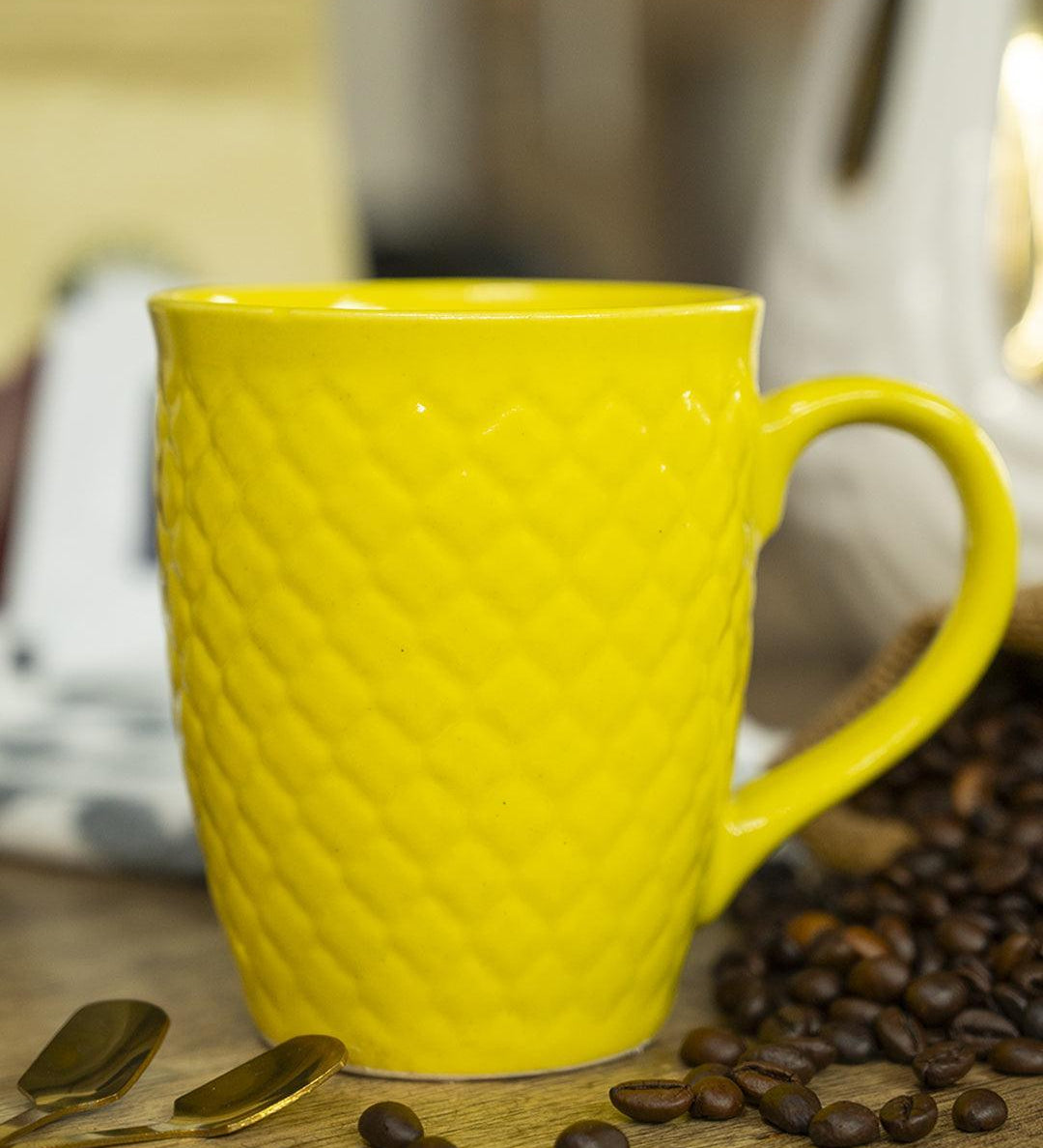 VON CASA Ceramic Coffee Mug - 320 Ml, Yellow - MARKET 99