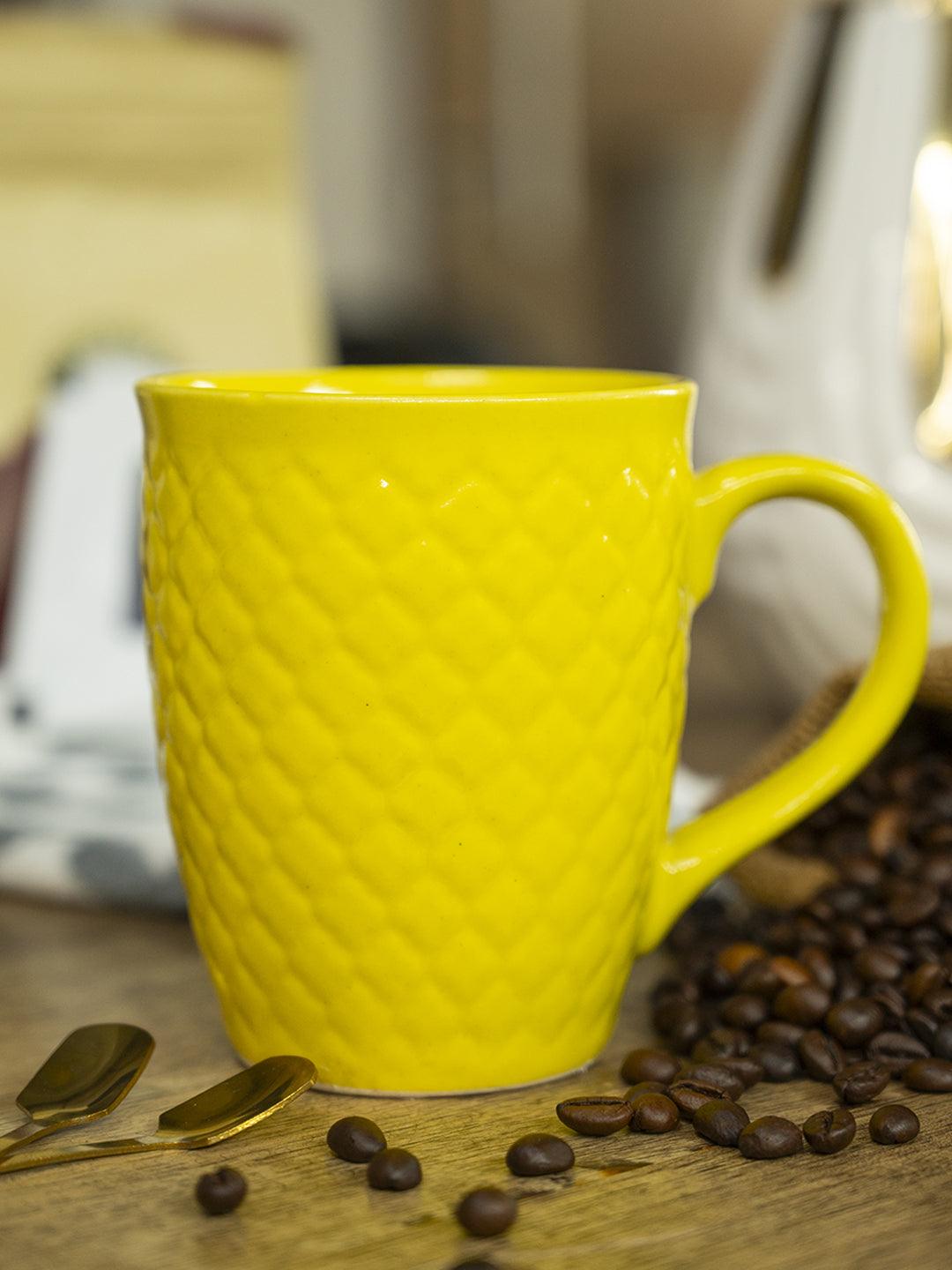 VON CASA Ceramic Coffee Mug - 320 Ml, Yellow - MARKET 99