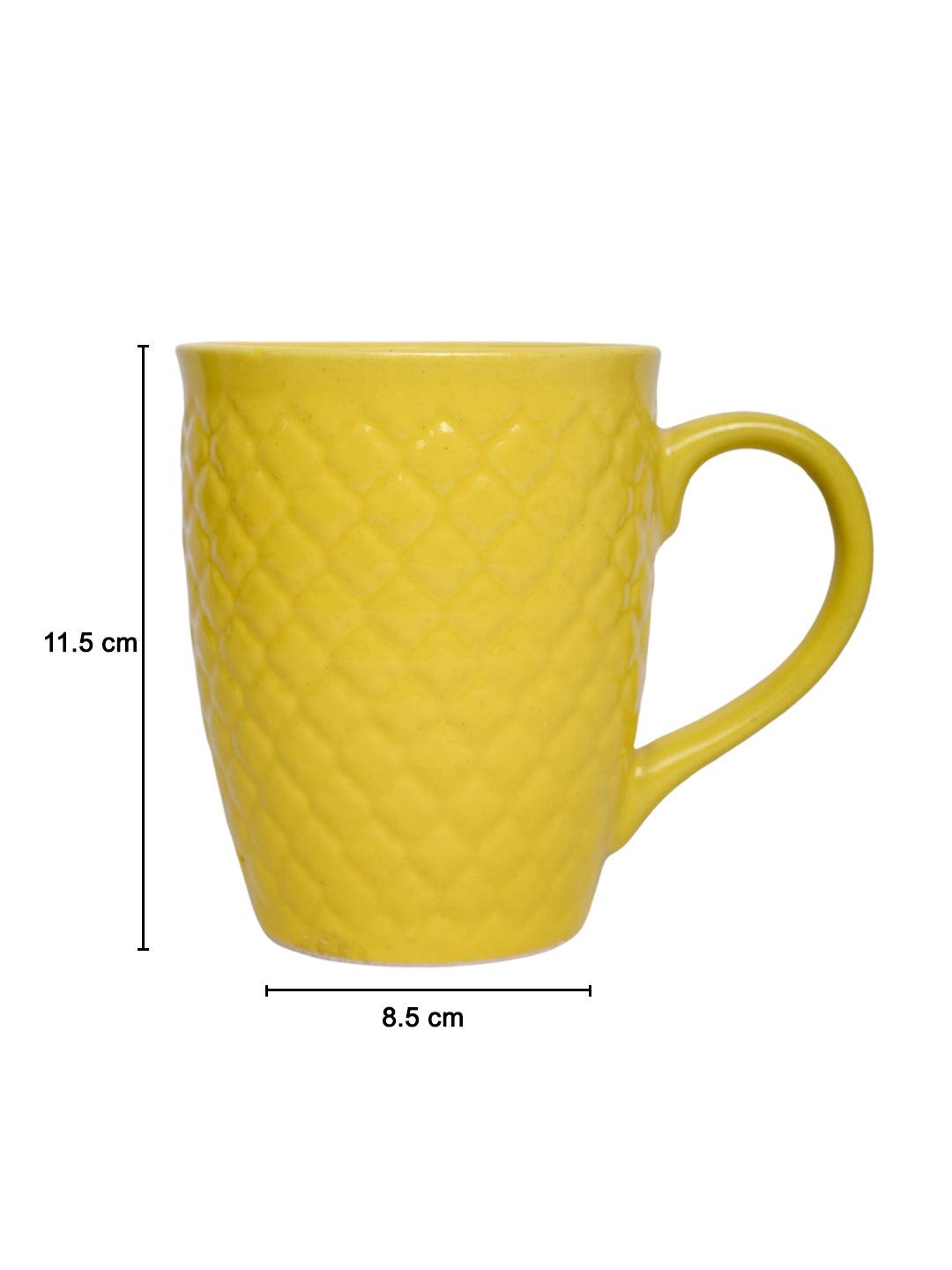 VON CASA Ceramic Coffee Mug - 320 Ml, Yellow - MARKET 99