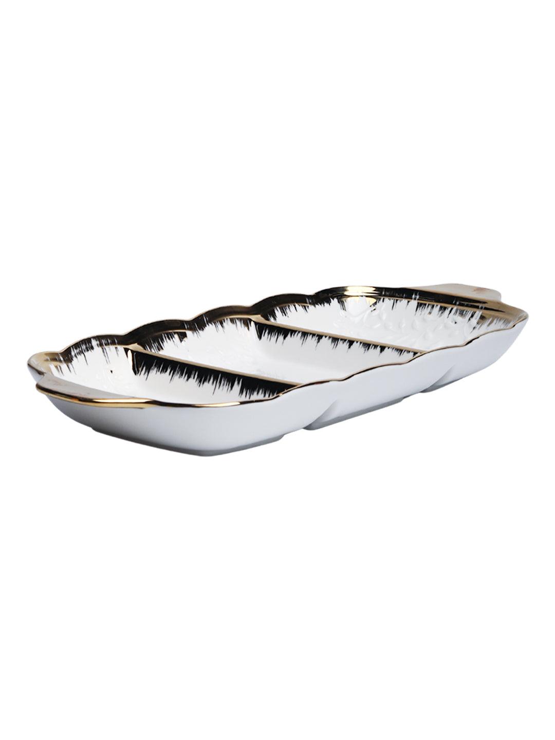 VON CASA Golden Edge White Dish - MARKET 99