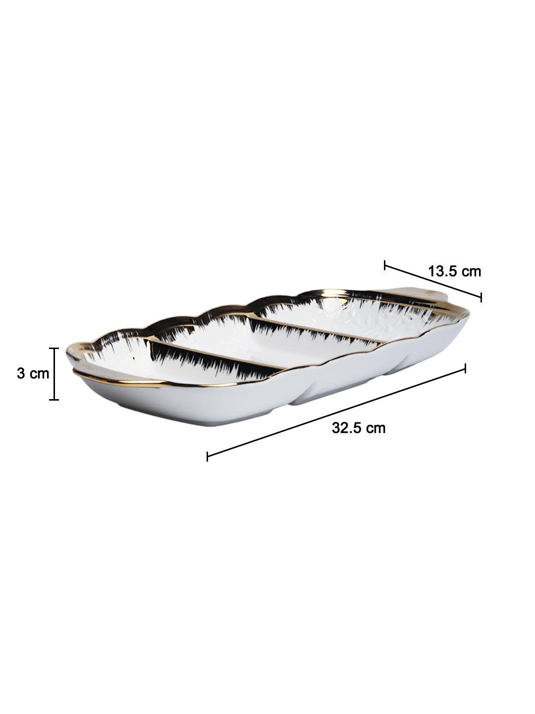 VON CASA Golden Edge White Dish - MARKET 99