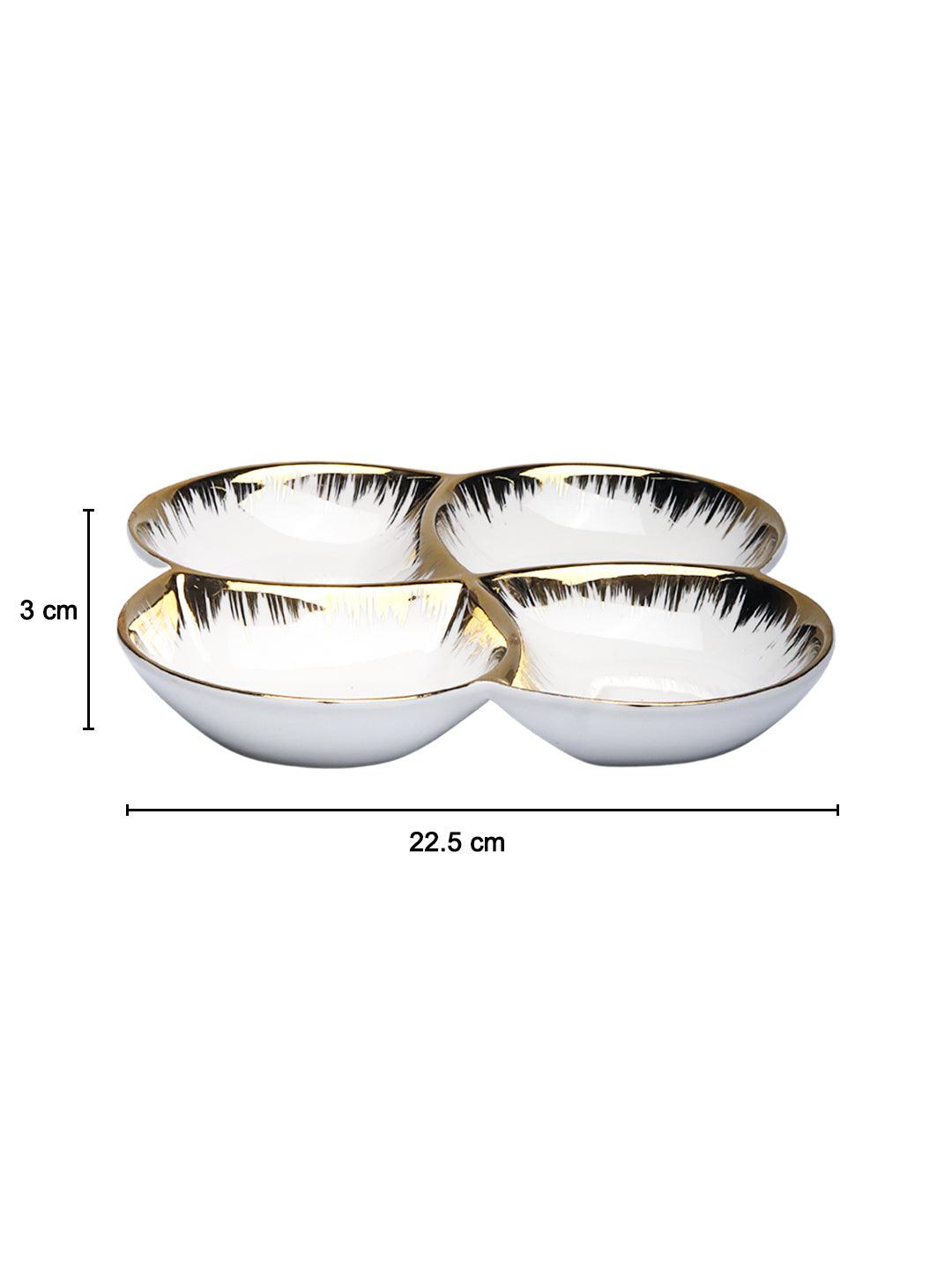 VON CASA Golden Edge White Dish - MARKET 99