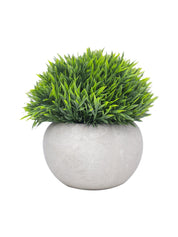 VON CASA Green Grass Artificial Potted Plant - Stone Finish - MARKET 99