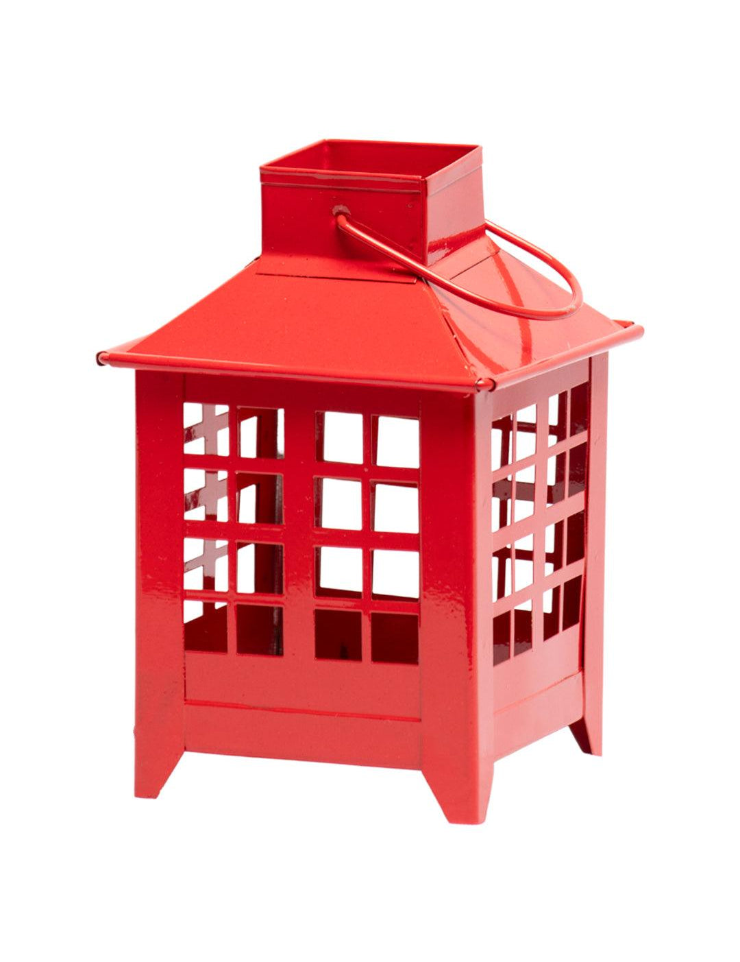 VON CASA Metal Candle Lantern - Red - MARKET 99