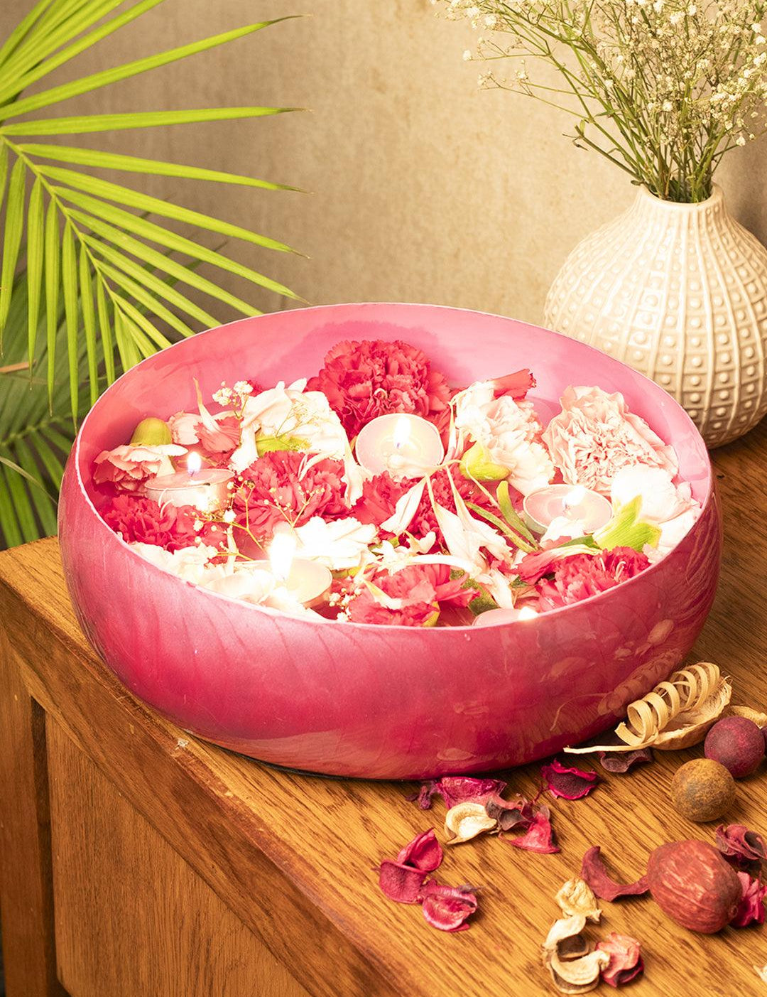 VON CASA Pink Decorative Bowl (Peach Enamel) - MARKET 99