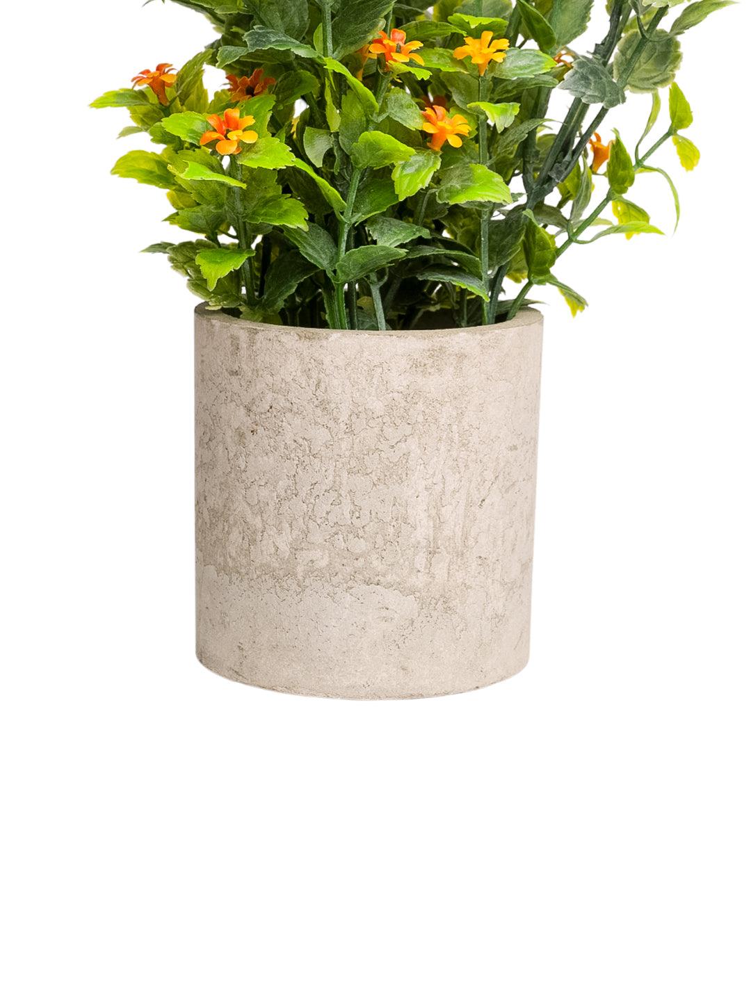 VON CASA Red Artificial Potted Plant - Stone Finish - MARKET 99