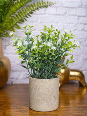 VON CASA White Artificial Potted Plant - Stone Finish - MARKET 99