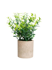 VON CASA White Artificial Potted Plant - Stone Finish - MARKET 99