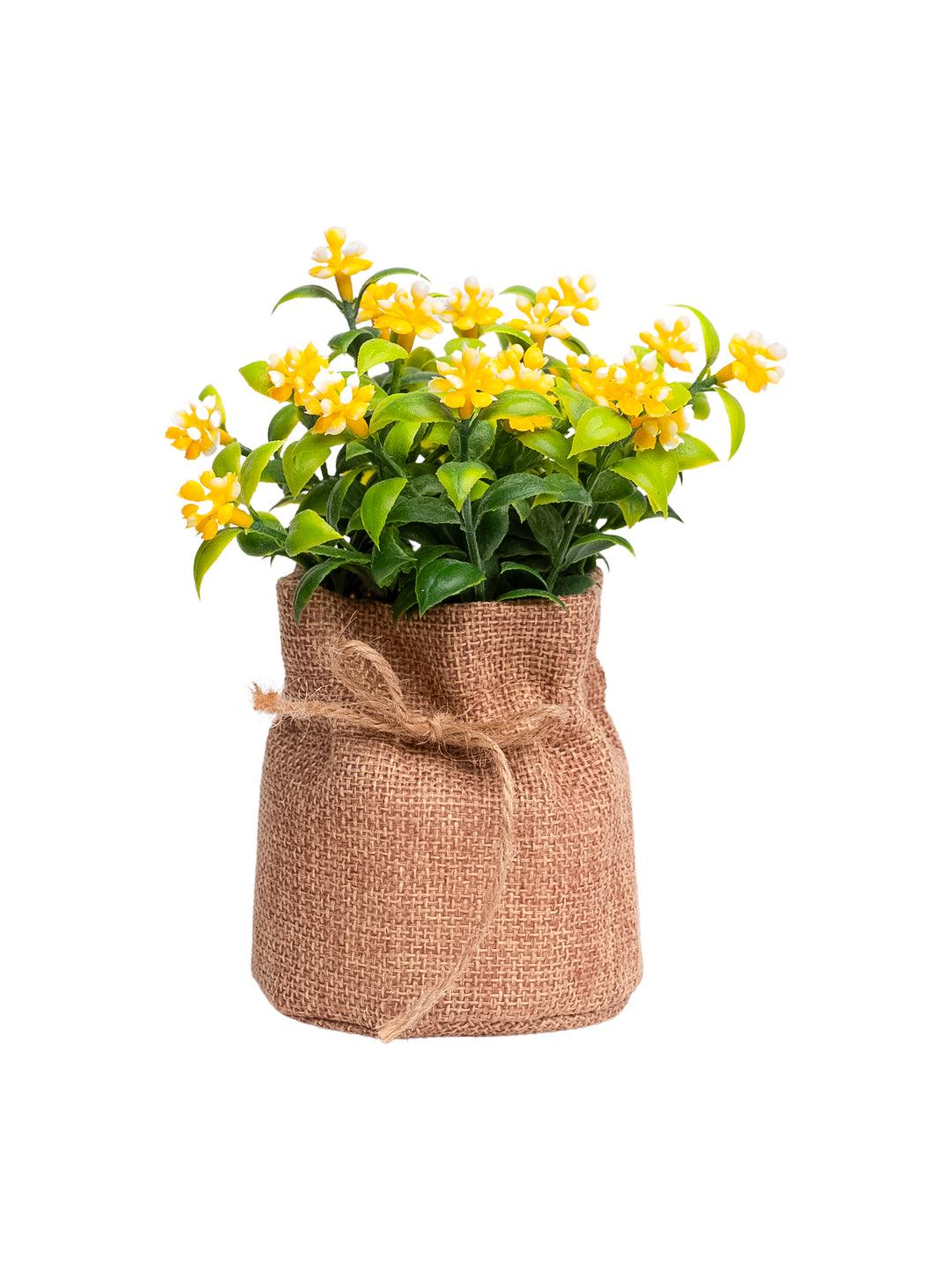 VON CASA Yellow Artificial Potted Plant - Knitted - MARKET 99