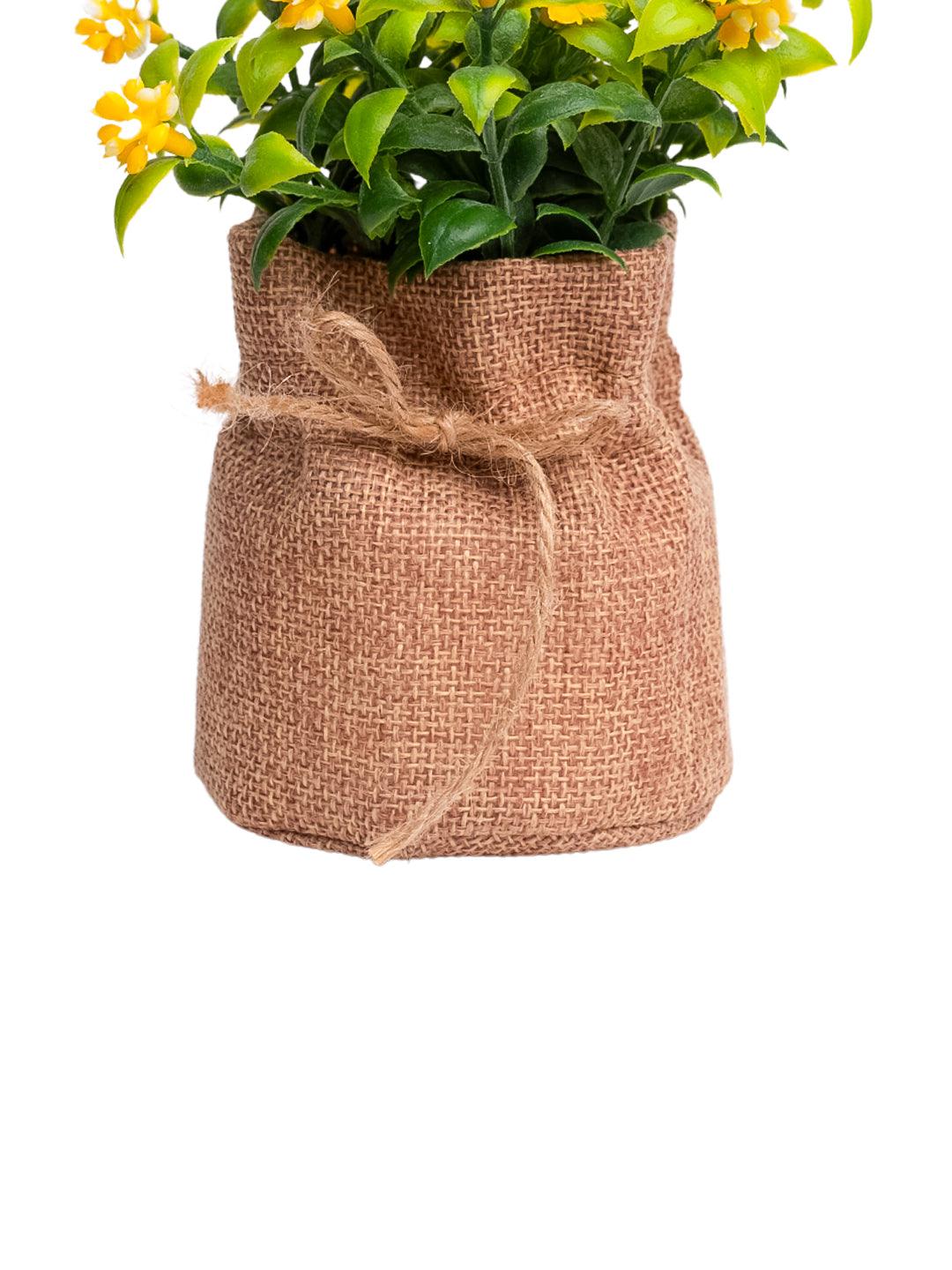 VON CASA Yellow Artificial Potted Plant - Knitted - MARKET 99