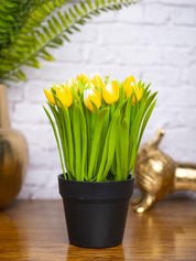 VON CASA Yellow Lily Artificial Potted Plant - MARKET 99