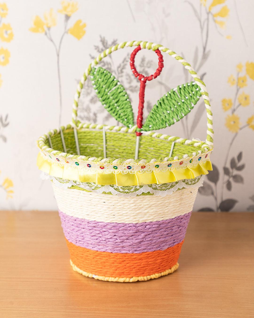 Wall Hanging Basket, Multicolour, Paper - MARKET 99