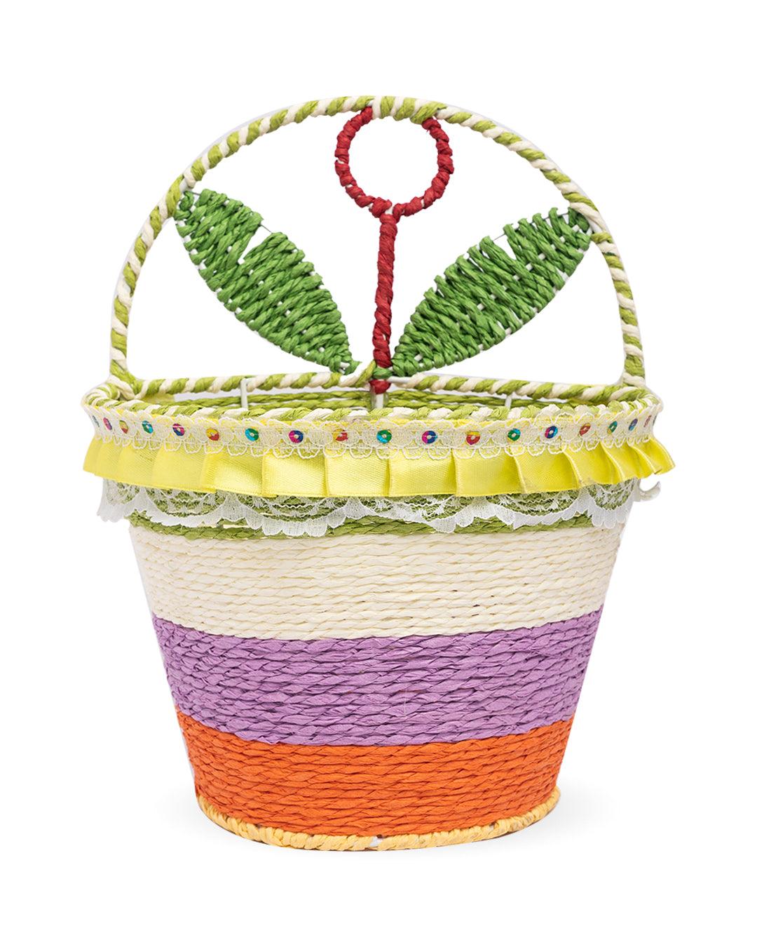 Wall Hanging Basket, Multicolour, Paper - MARKET 99