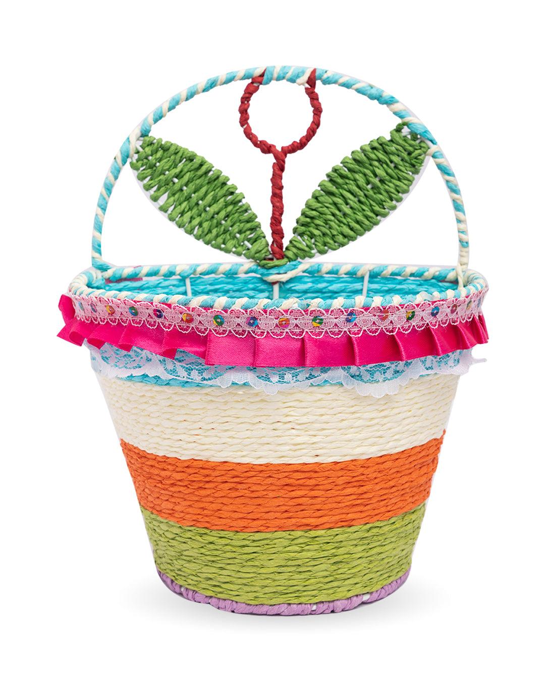 Wall Hanging Basket, Multicolour, Paper - MARKET 99