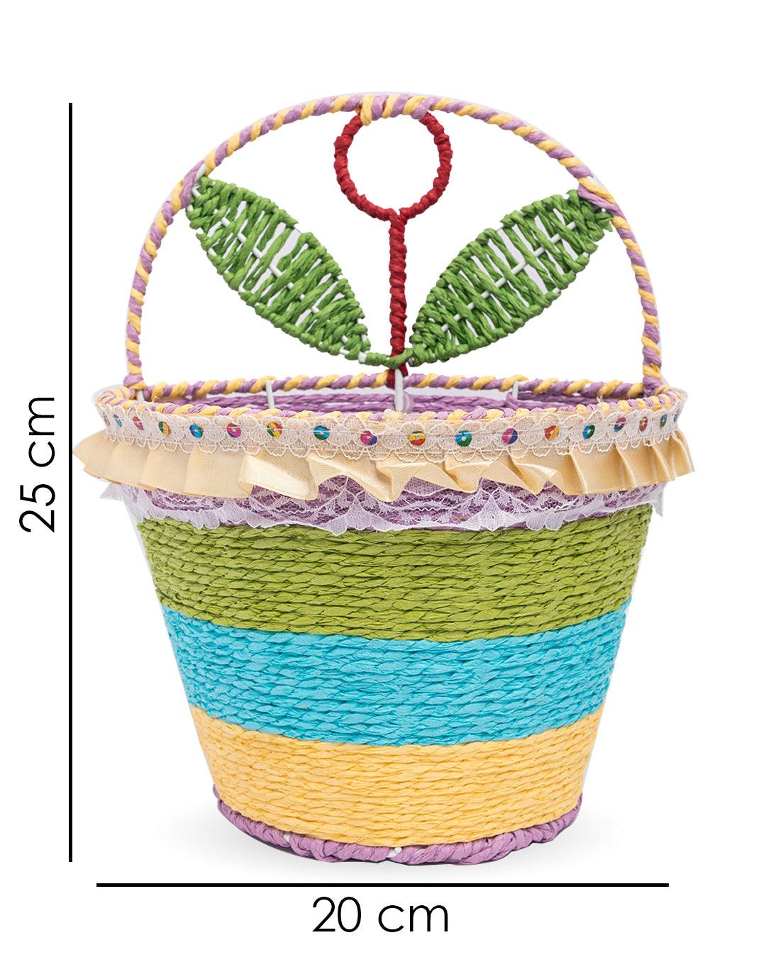 Wall Hanging Basket, Multicolour, Paper - MARKET 99