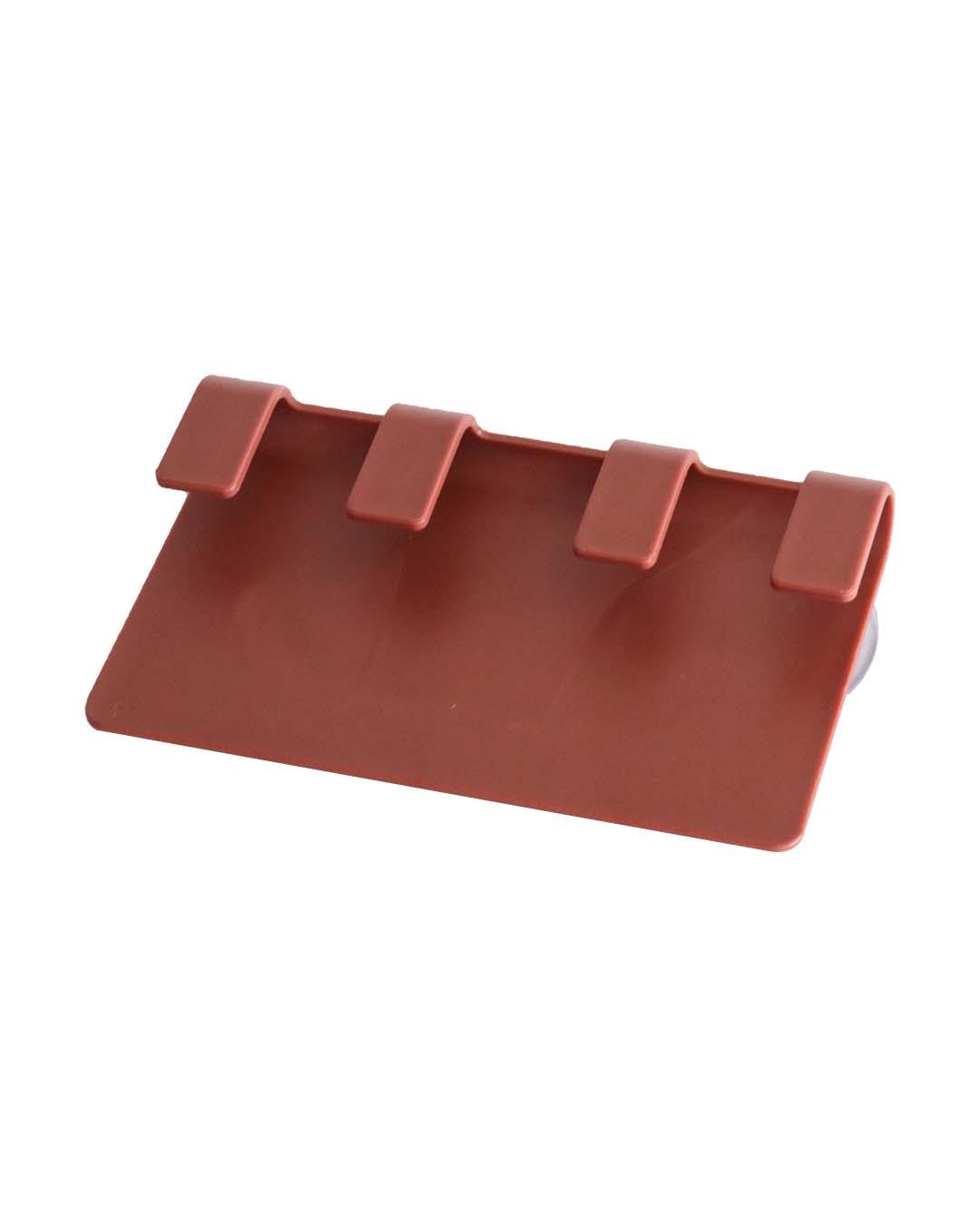 Wall Hook, with 4 Knobs, Burgundy, Plastic - MARKET 99