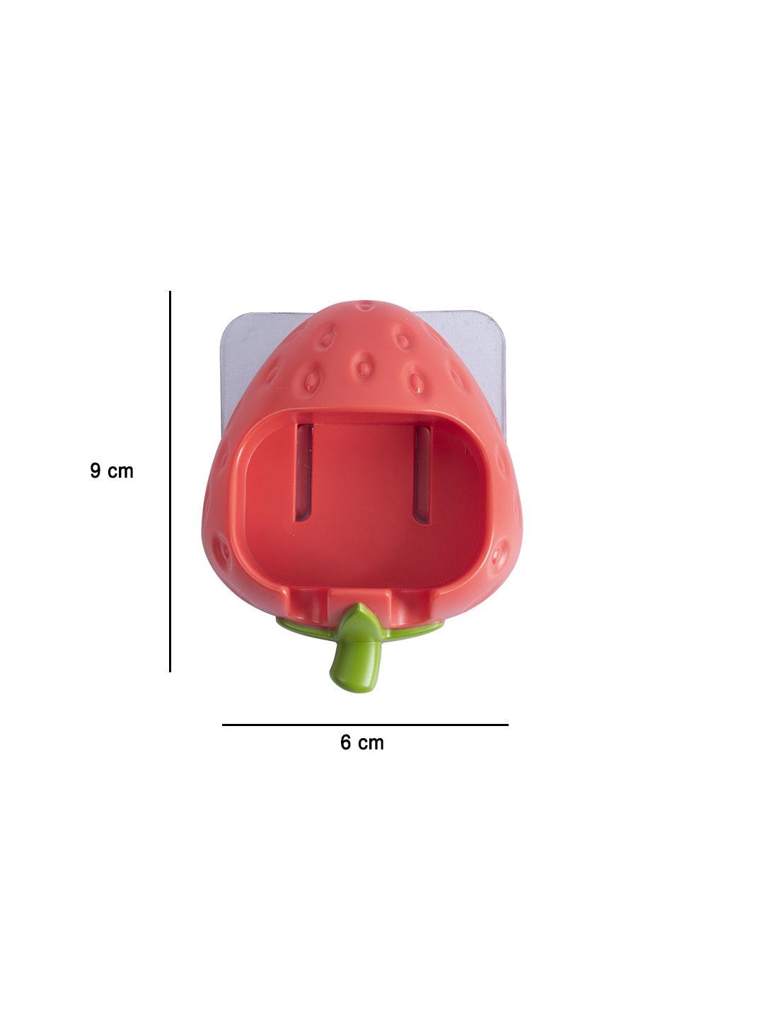 Wall Mount Tooth Brush Holder With 2 Brush - Strawberry Style Holder