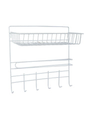 Wall Mounted Kitchen Shelf Storage Rack With Hooks - MARKET 99