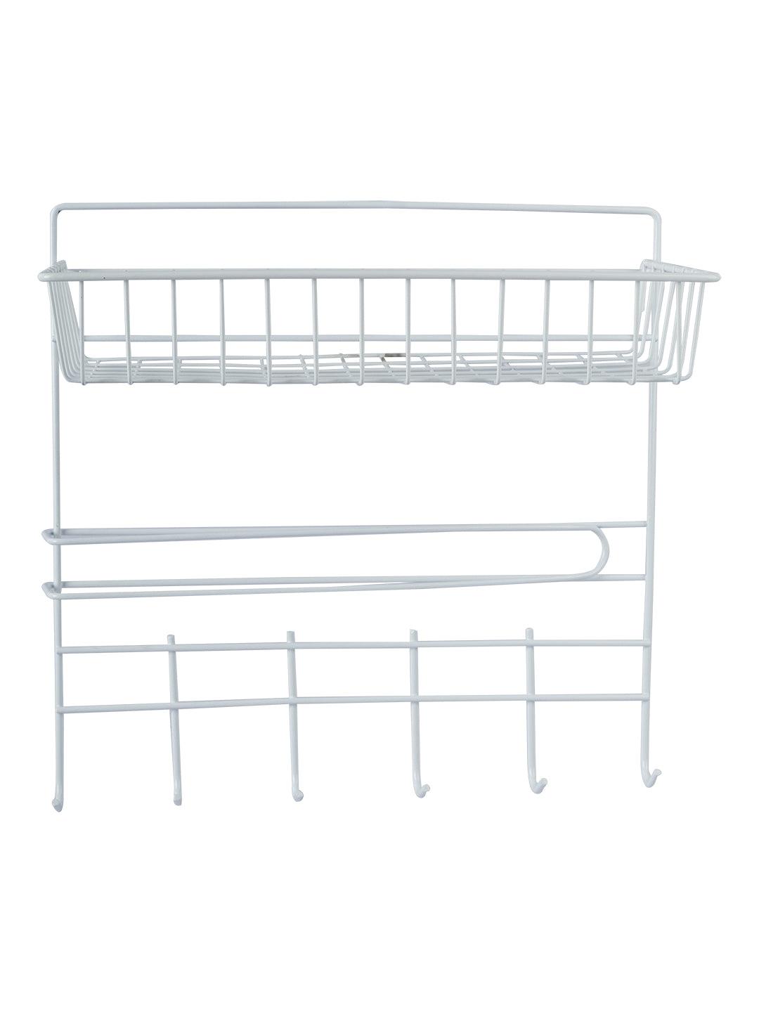 Wall Mounted Kitchen Shelf Storage Rack With Hooks - MARKET 99