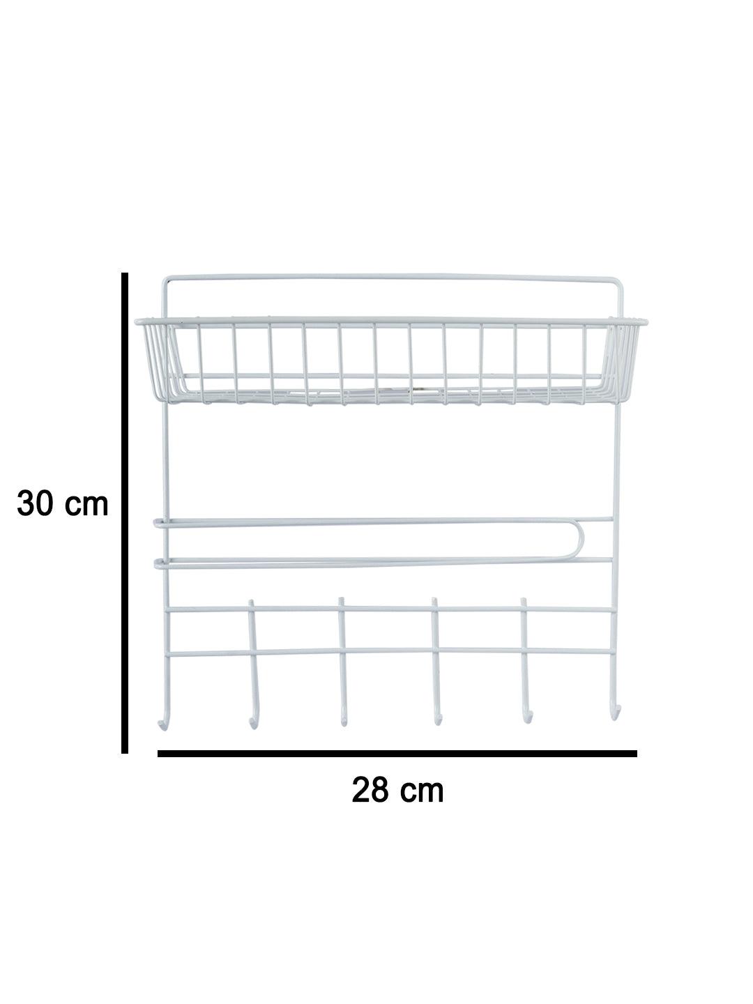 Wall Mounted Kitchen Shelf Storage Rack With Hooks - MARKET 99