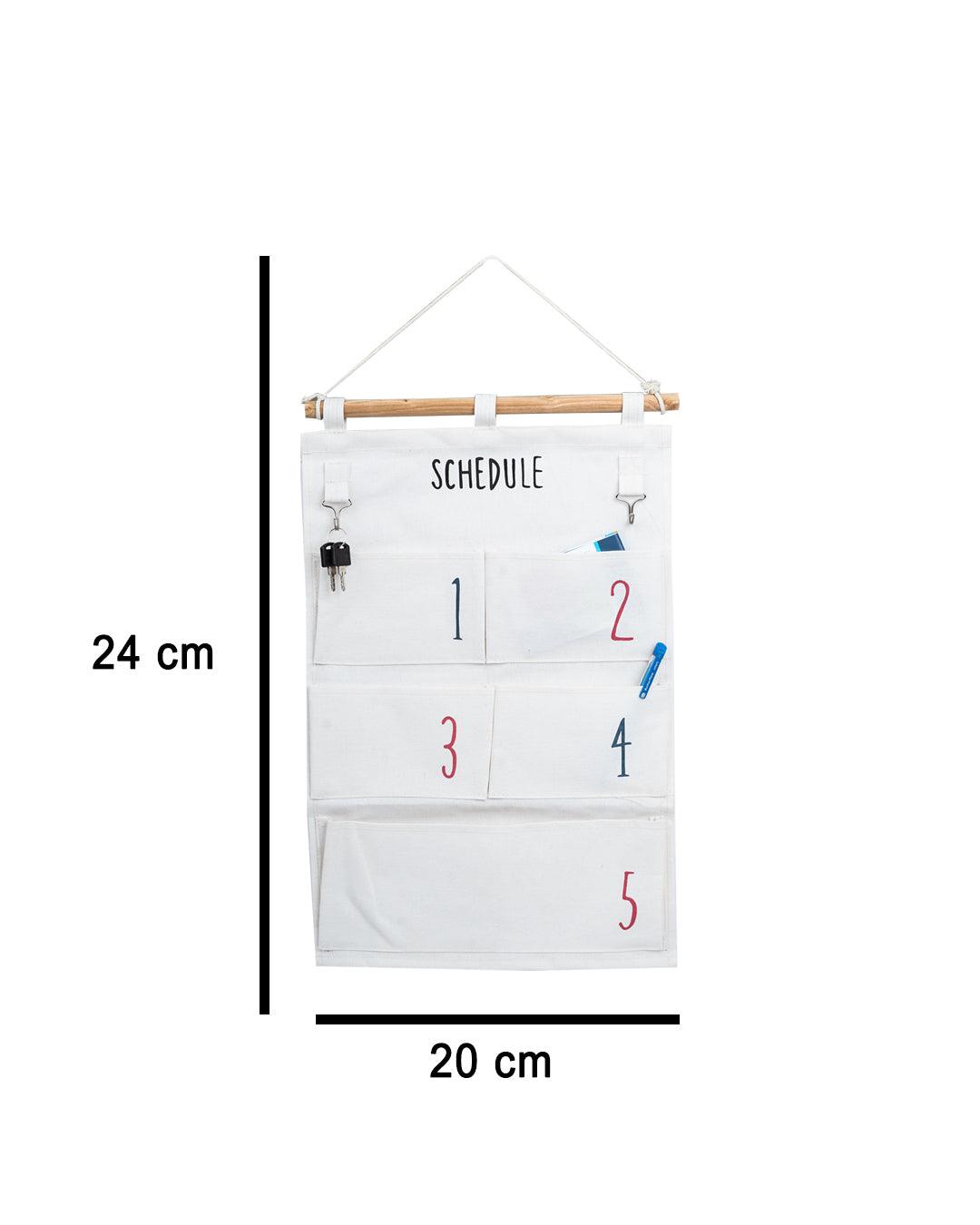 Wall Organizer, White, Canvas - MARKET 99