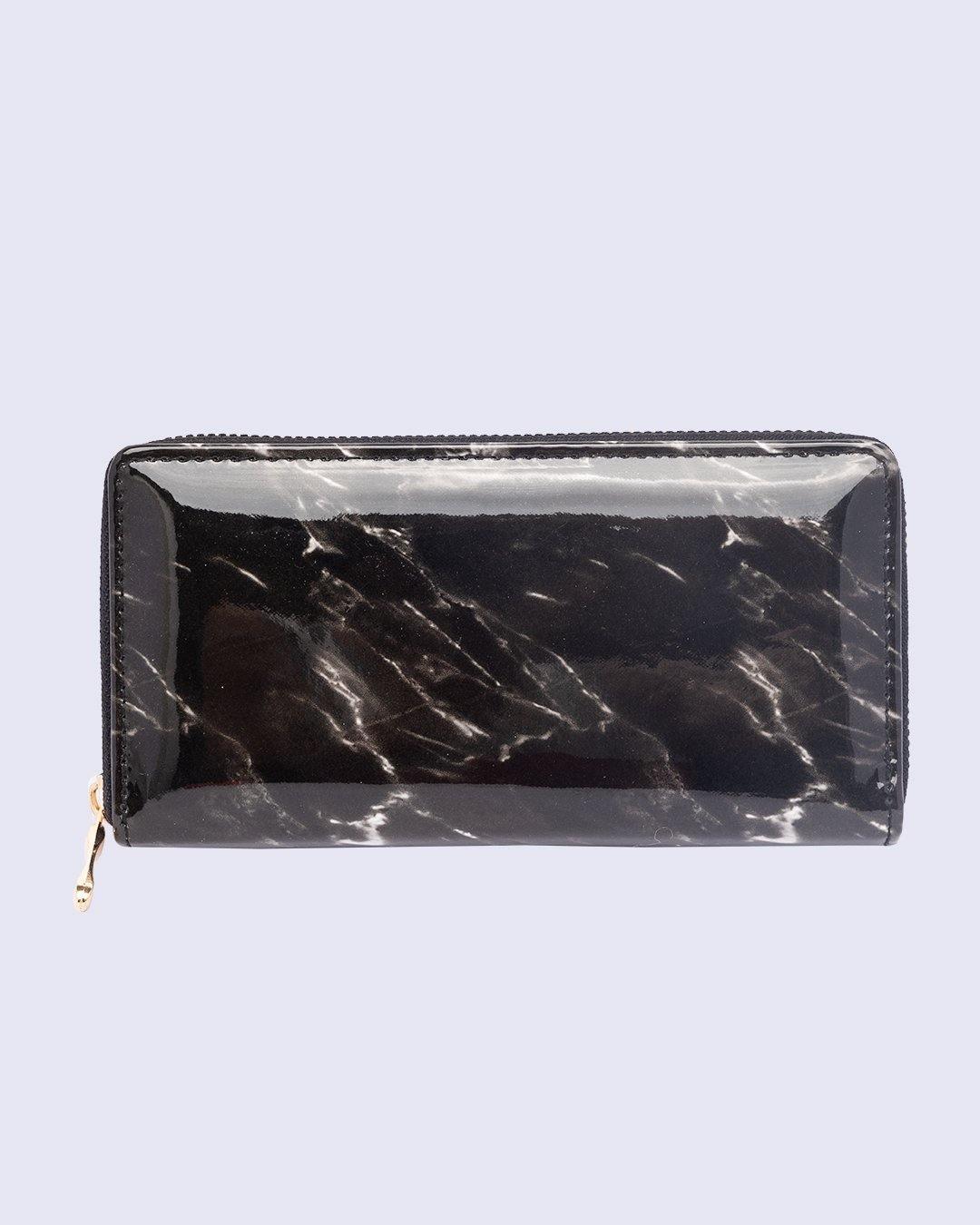 Wallet, Purse, for Women, Abstract Design, Black, Rexine - MARKET 99