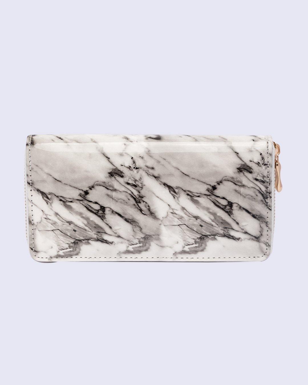 Wallet, Purse, for Women, Abstract Design, White, Rexine - MARKET 99