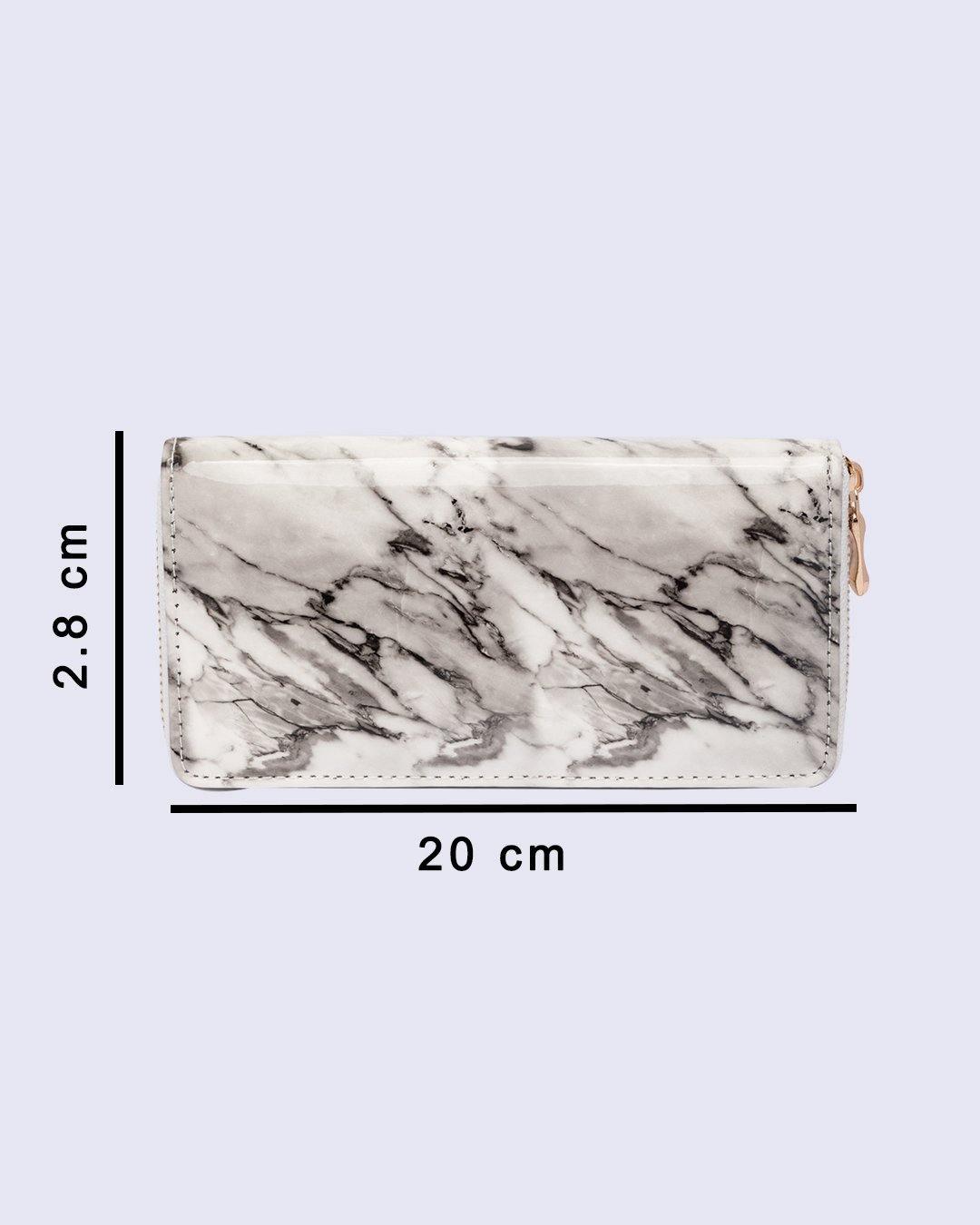 Wallet, Purse, for Women, Abstract Design, White, Rexine - MARKET 99