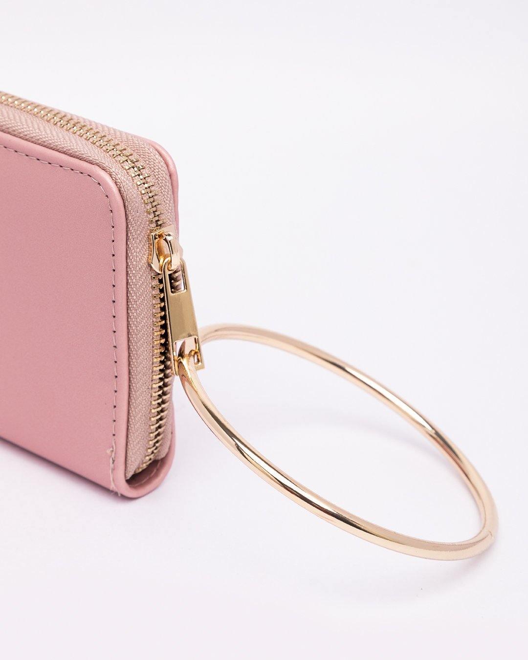 Pink Snap Button Small Wallet - CHARLES & KEITH IN