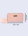 Wallet, Purse, for Women, with Pom Pom, Pink, Rexine - MARKET 99