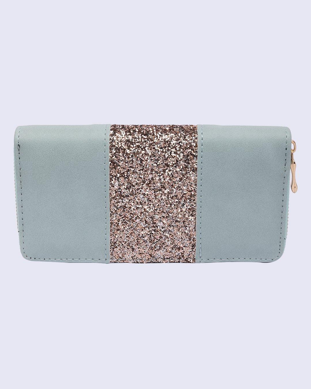 Wallet, Purse, Glitter Design, for Women, Blue, Rexine - MARKET 99