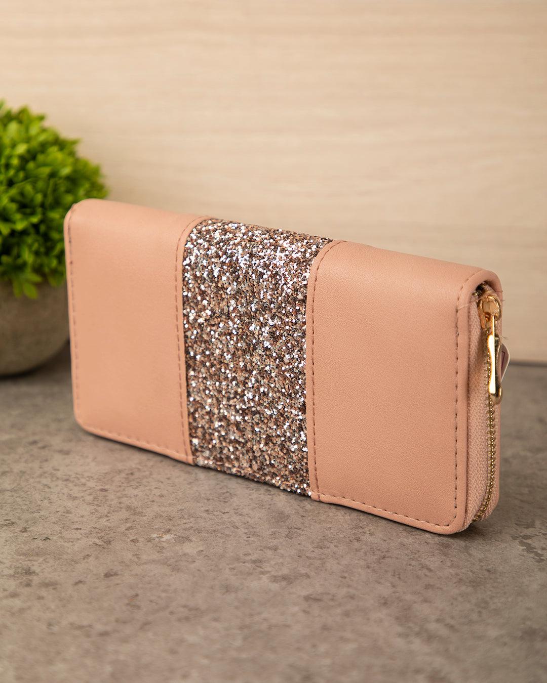 Wallet, Purse, Glitter Design, for Women, Pink, Rexine - MARKET 99