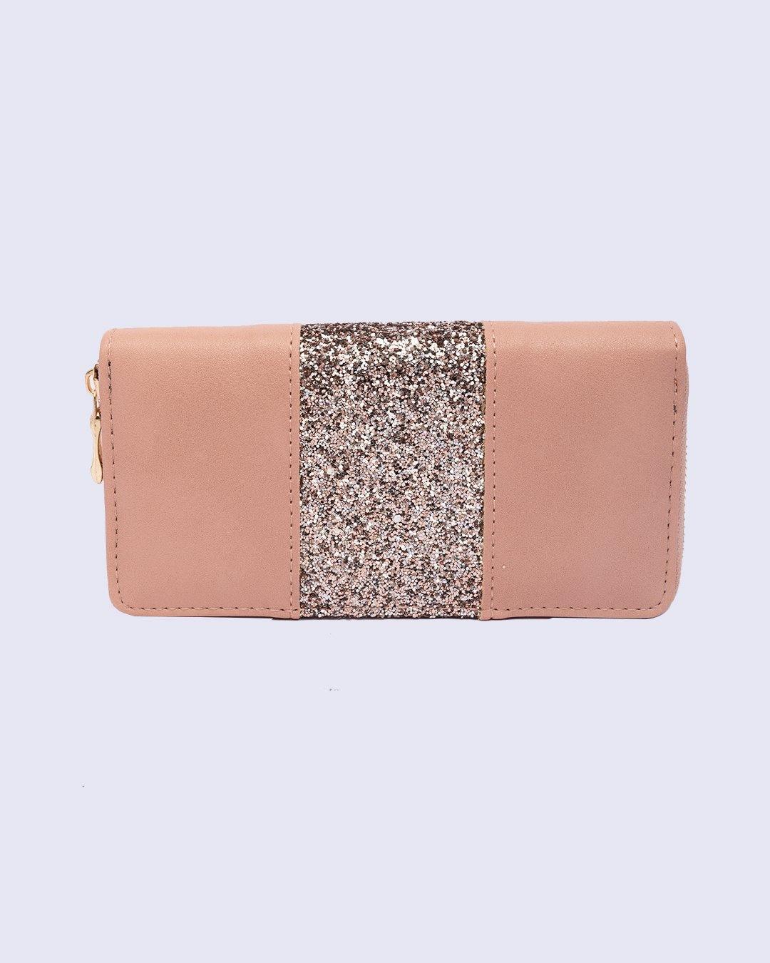 Wallet, Purse, Glitter Design, for Women, Pink, Rexine - MARKET 99
