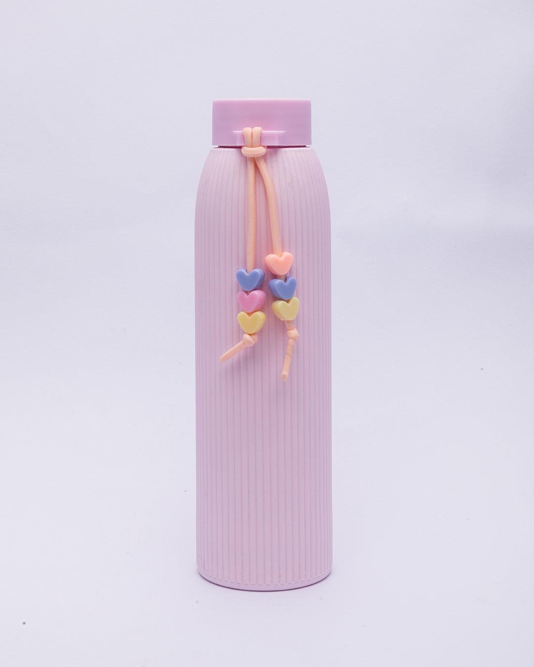 Water Bottle, for Home, Office, School, or Gym, Pink, Plastic & Glass, 310 mL - MARKET 99
