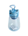 Water Bottle with Cat Shaped Cap, Sky Blue, Plastic, 350 mL - MARKET 99