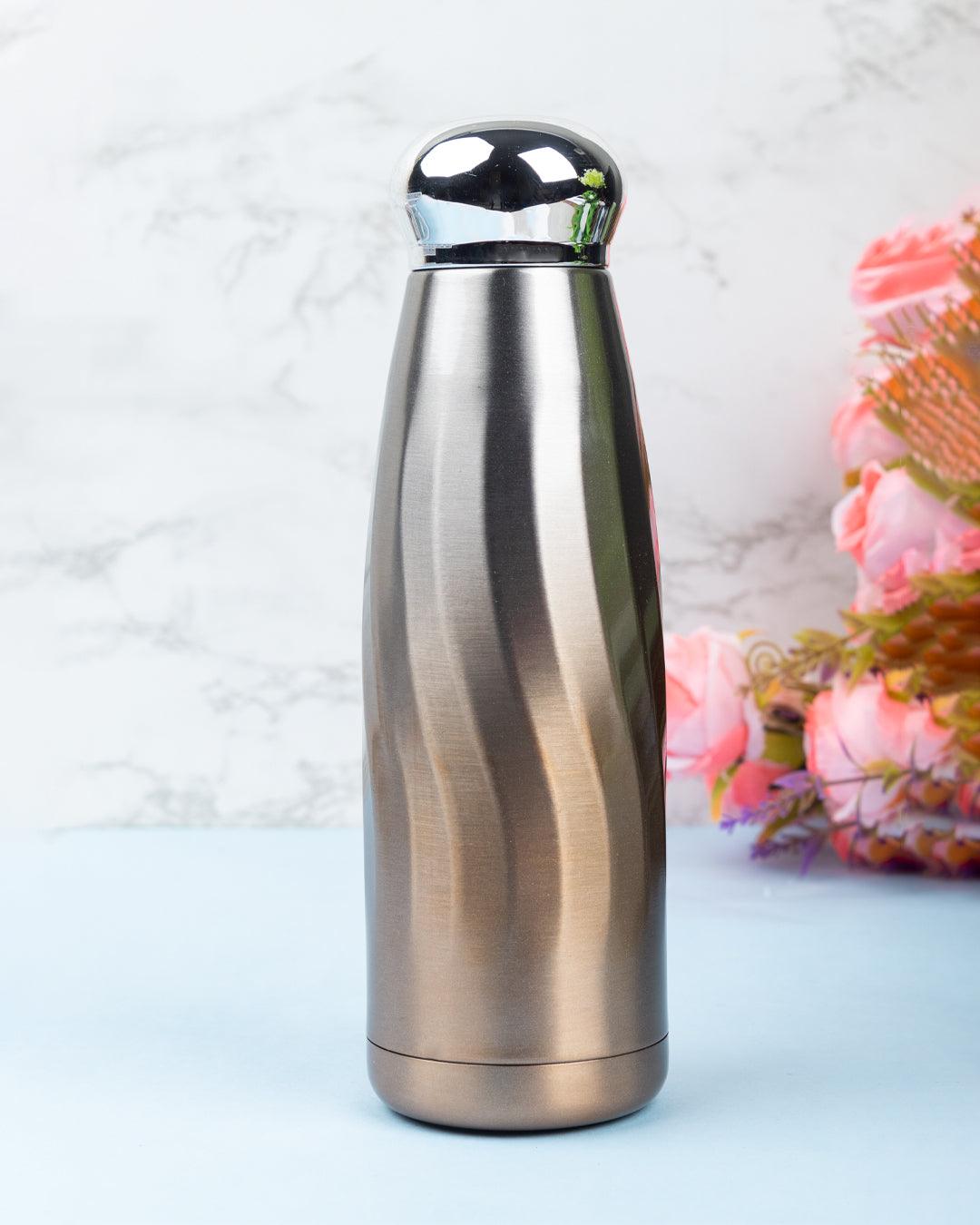 Water Bottle with Dual Shade, Temperature Retention, Golden Colour, Stainless Steel, 350 mL - MARKET 99