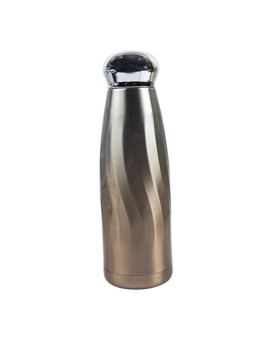 Water Bottle with Dual Shade, Temperature Retention, Golden Colour, Stainless Steel, 350 mL - MARKET 99