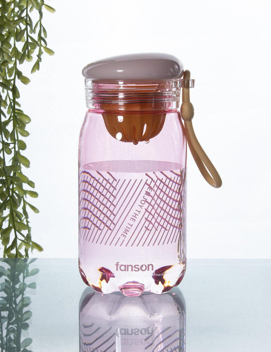 Water Bottle with Lid, Peach, Plastic, 350 mL - MARKET 99