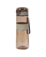 Water Bottle with Push Button Cap & Rubber Grip, Coffee Brown, Plastic, 540 mL - MARKET 99