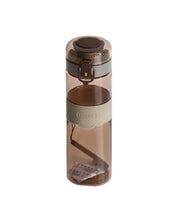 Water Bottle with Push Button Cap & Rubber Grip, Coffee Brown, Plastic, 540 mL - MARKET 99